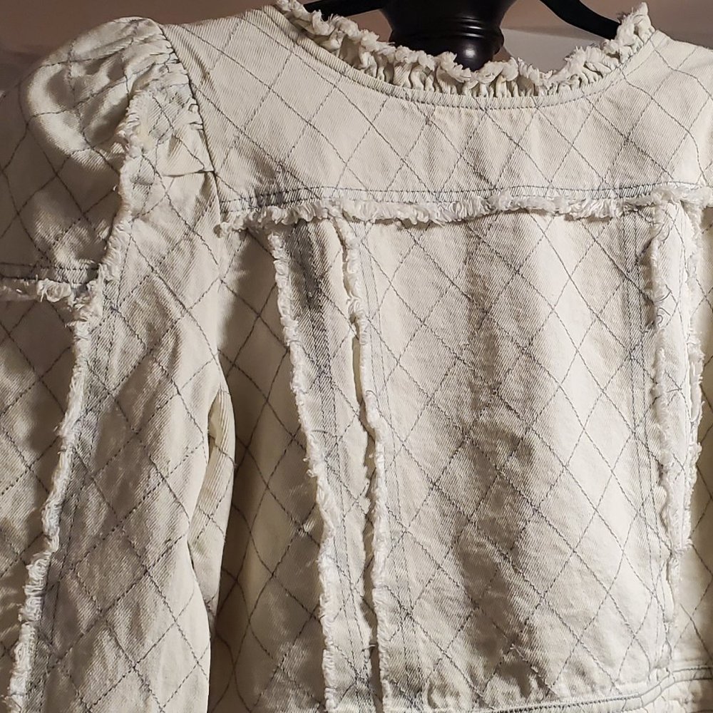 LoveShackFancy Elmont Denim Jacket Small/Medium - Picture 9 of 14